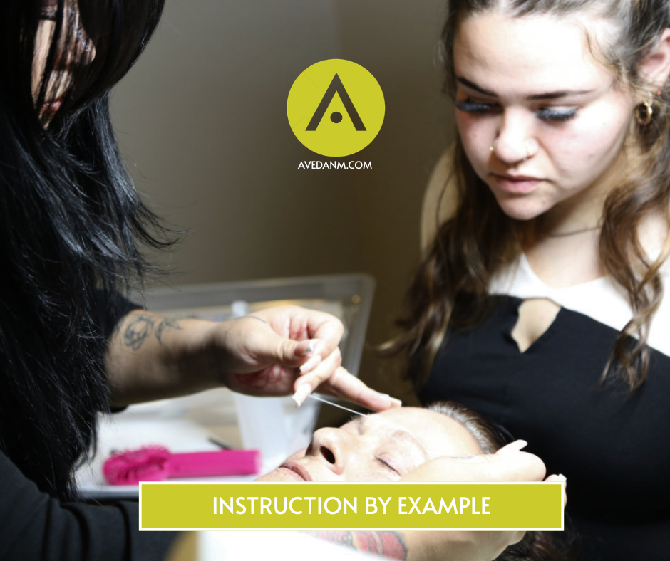 The Instructors at AVEDA Institute offer hands on training.